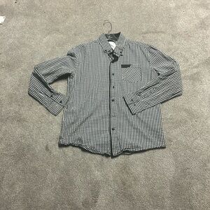 Black and white button down boys XL